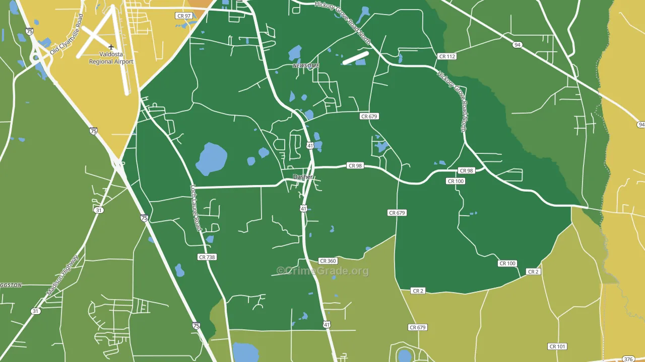Dasher, GA Map of Murder Rates