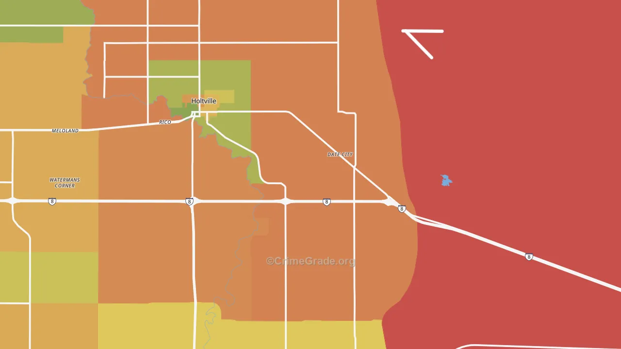 Date City, CA Map of Murder Rates