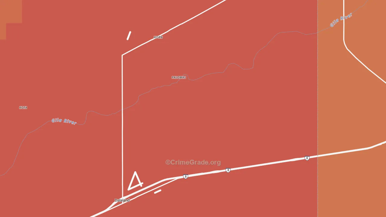 Dateland, AZ Map of Murder Rates