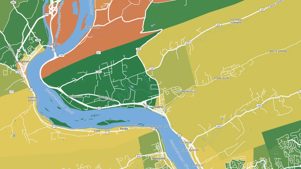 Dauphin, PA Map of Murder Rates