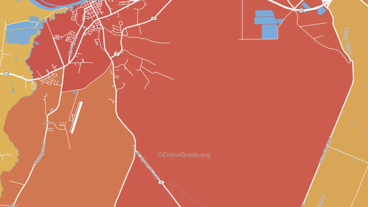 Davenport Forks, NC Map of Murder Rates
