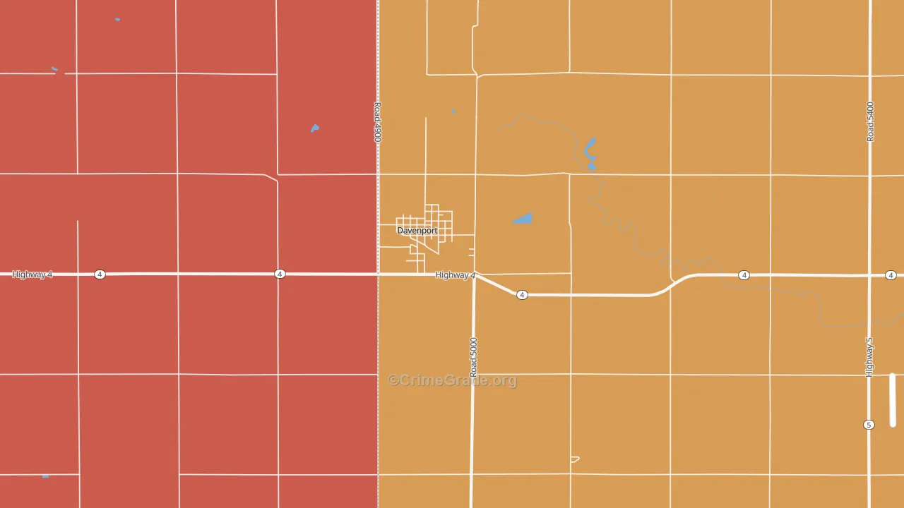 Davenport, NE Map of Murder Rates