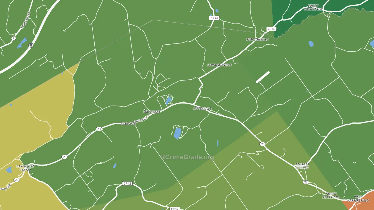 Davenport, NY Map of Murder Rates