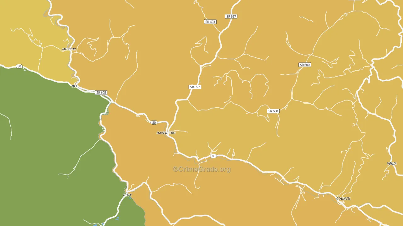 Davenport, VA Map of Murder Rates