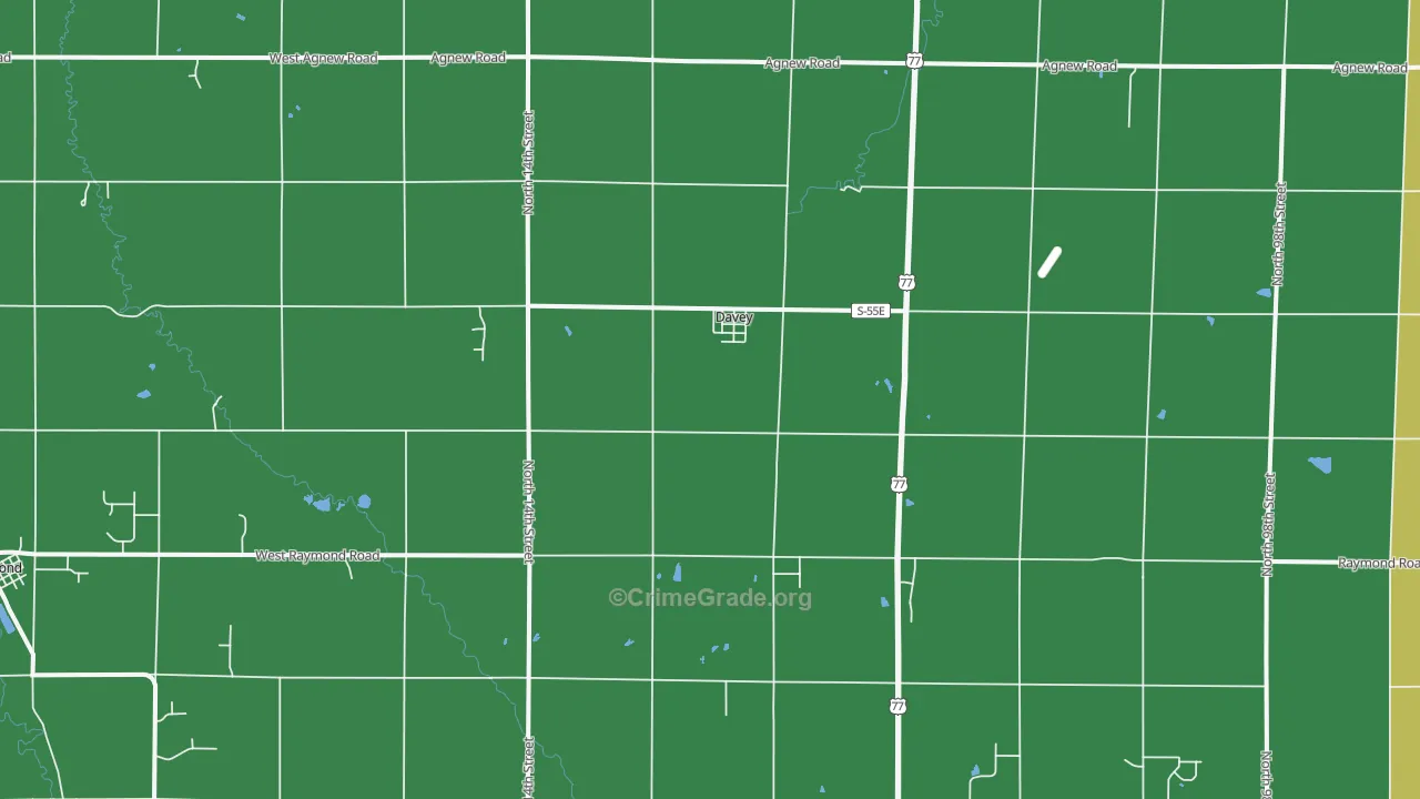 Davey, NE Map of Murder Rates