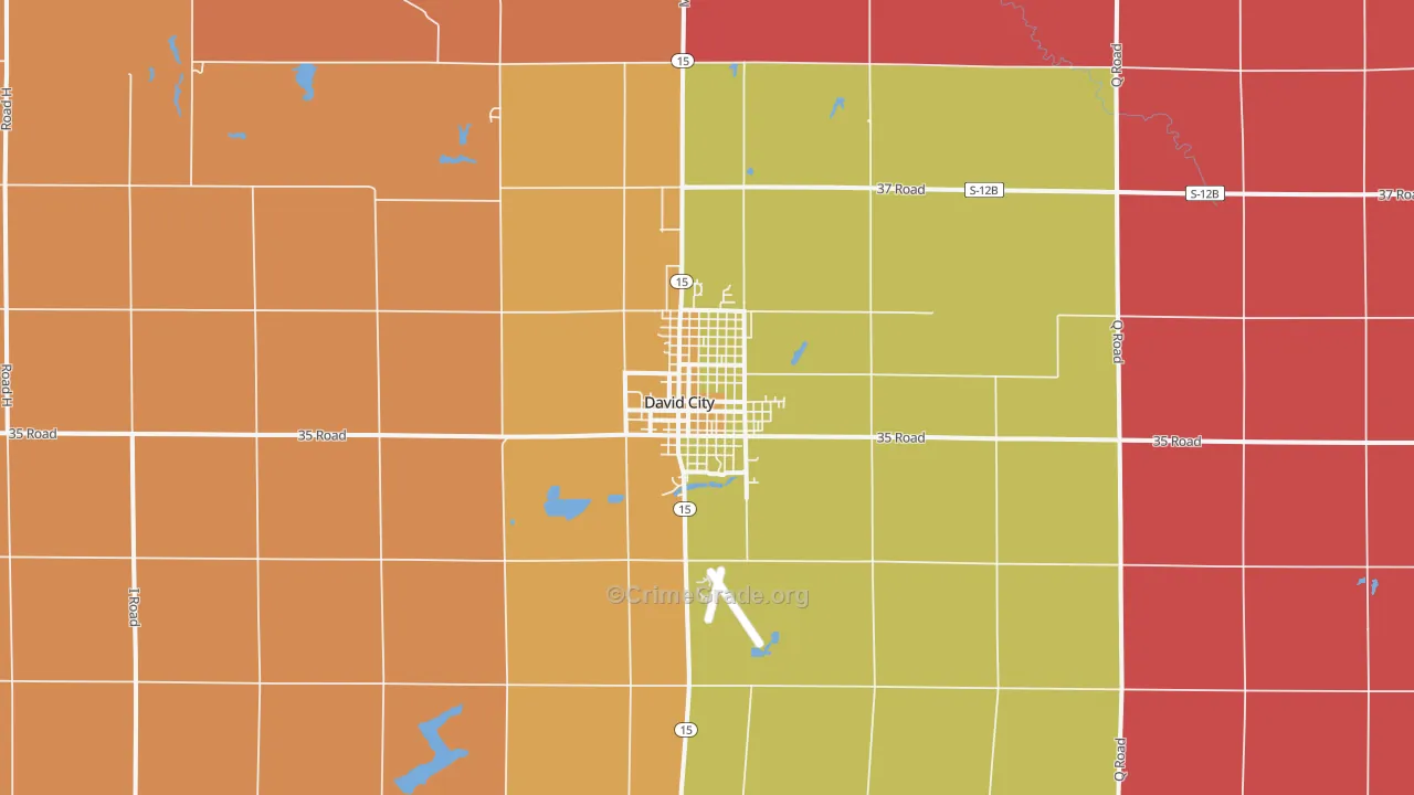 David City, NE Map of Murder Rates