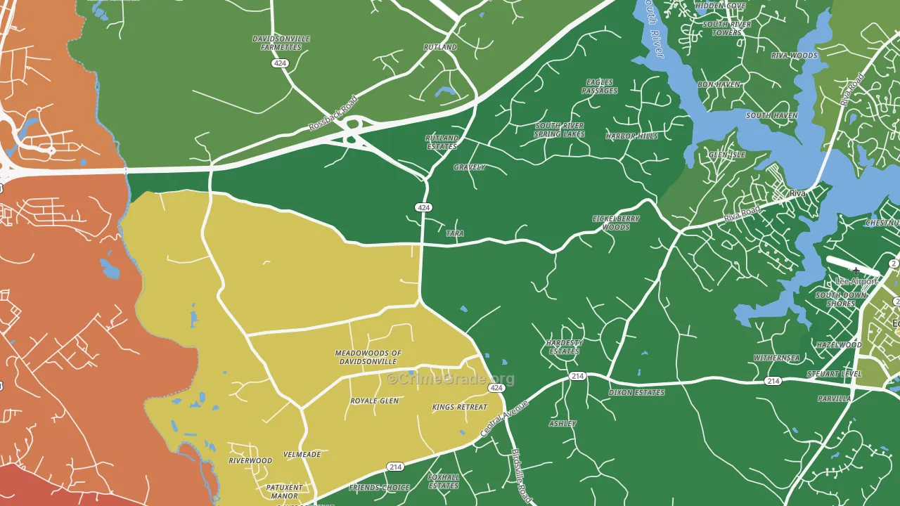 Davidsonville, MD Map of Murder Rates