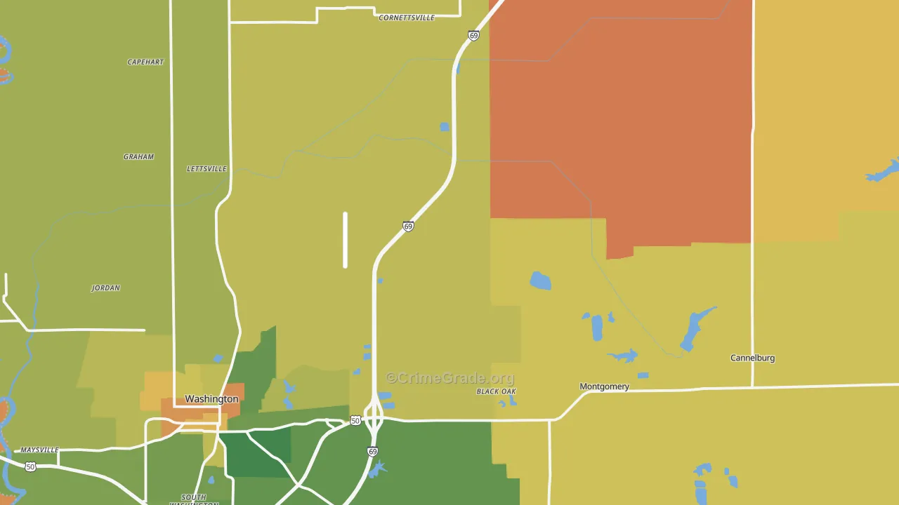 Daviess County, IN Map of Murder Rates