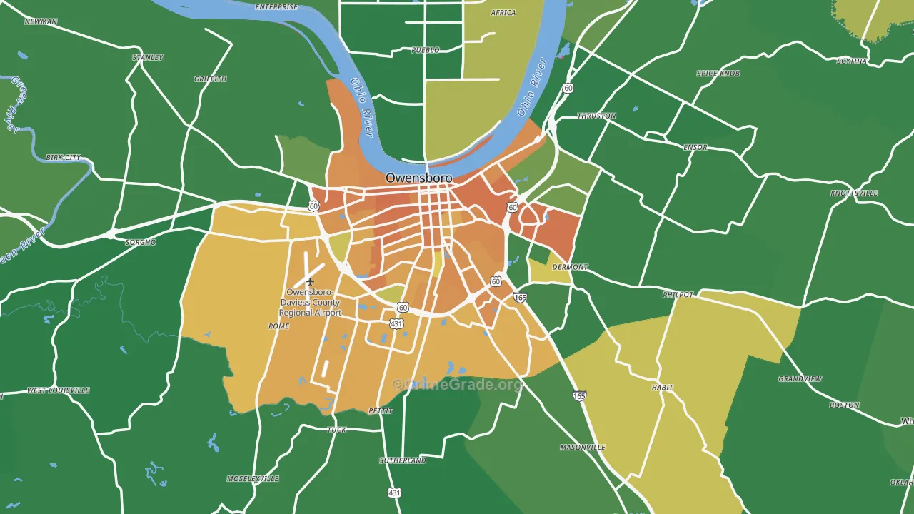 Daviess County, KY Map of Murder Rates