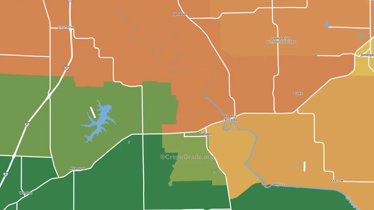 Daviess County, MO Map of Murder Rates