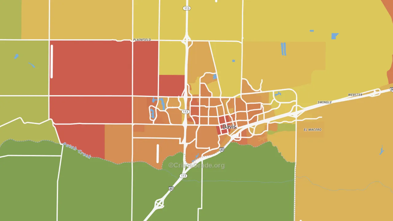 Davis, CA Map of Murder Rates