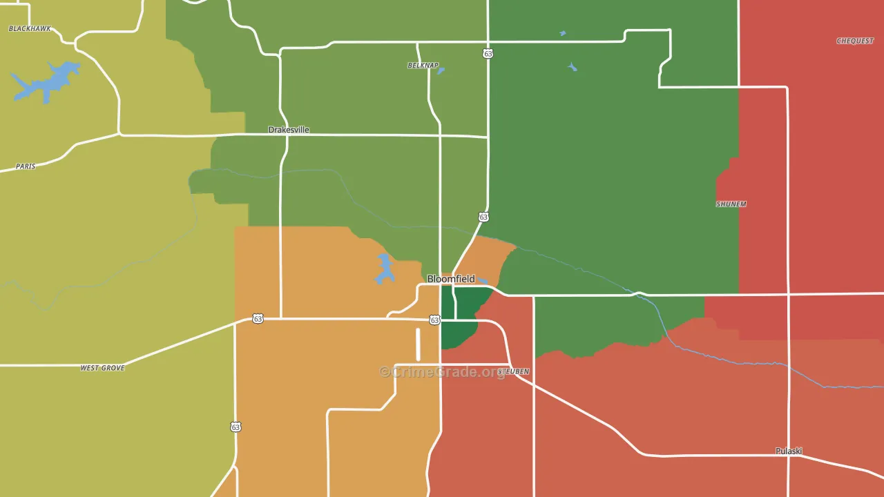 Davis County, IA Map of Murder Rates