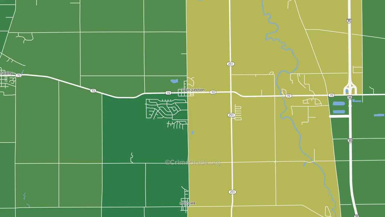 Davis Junction, IL Map of Murder Rates