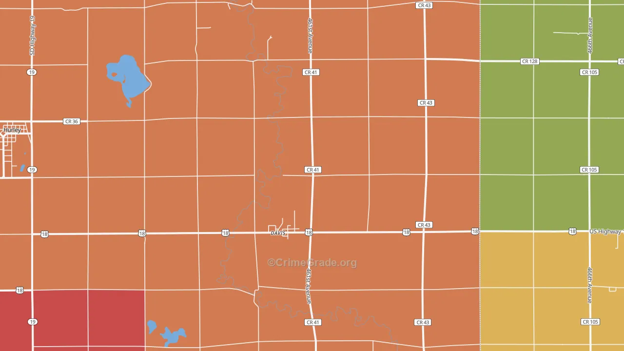Davis, SD Map of Murder Rates