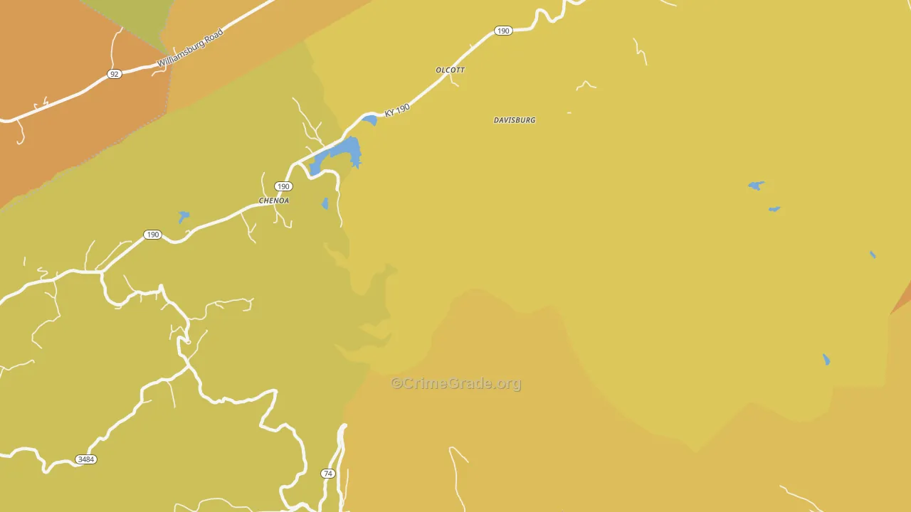 Davisburg, KY Map of Murder Rates