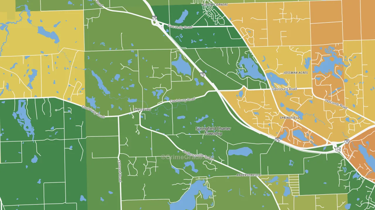Davisburg, MI Map of Murder Rates