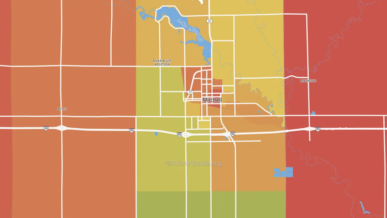 Davison County, SD Map of Murder Rates