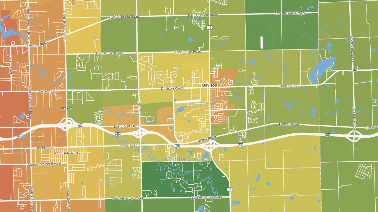 Davison, MI Map of Murder Rates