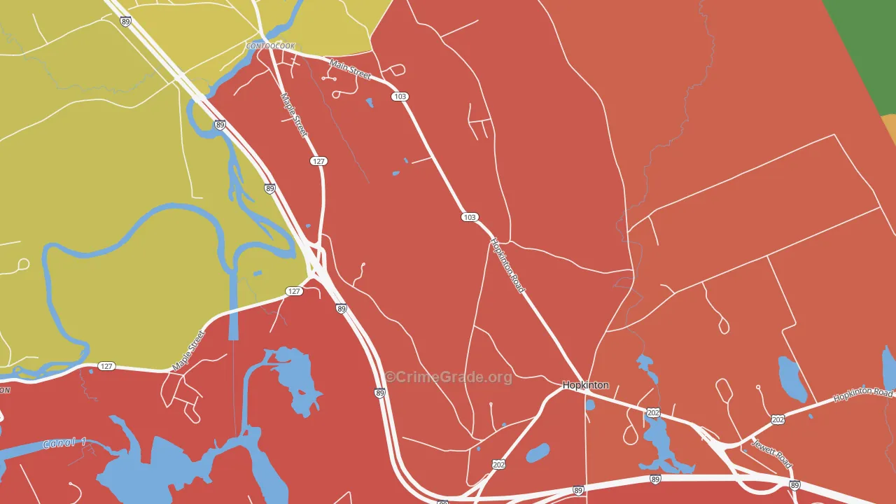 Davisville, NH Map of Murder Rates
