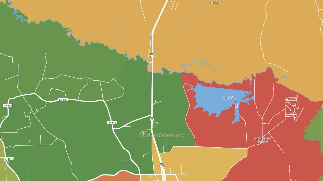 Davisville, TX Map of Murder Rates