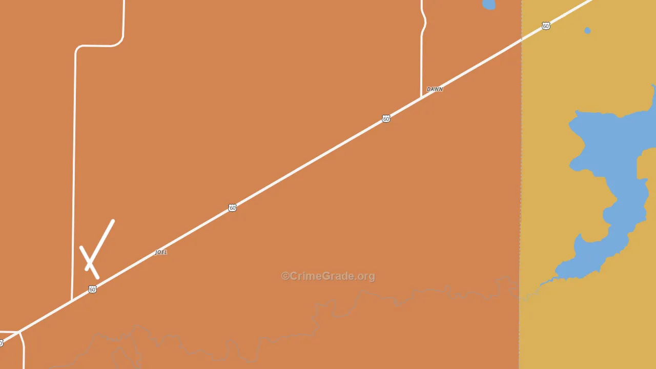 Dawn, TX Map of Murder Rates