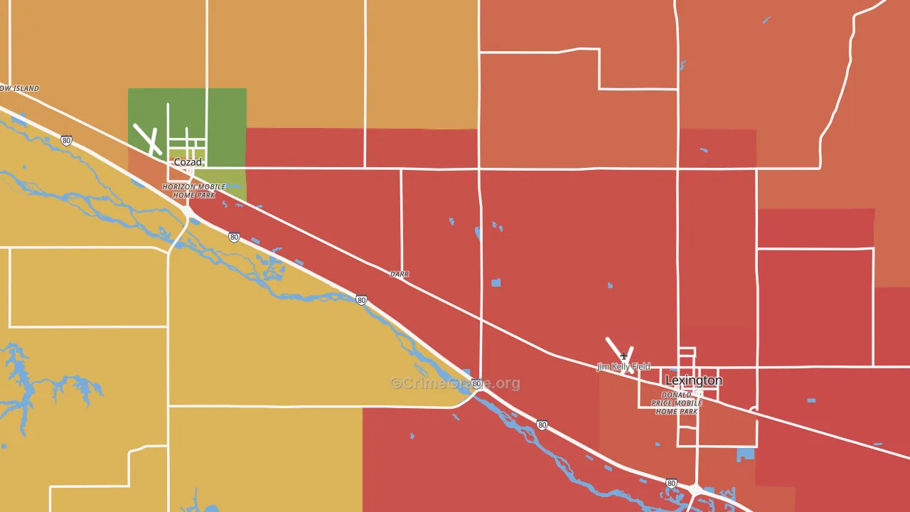 Dawson County, NE Map of Murder Rates