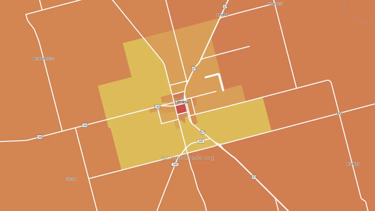 Dawson County, TX Map of Murder Rates