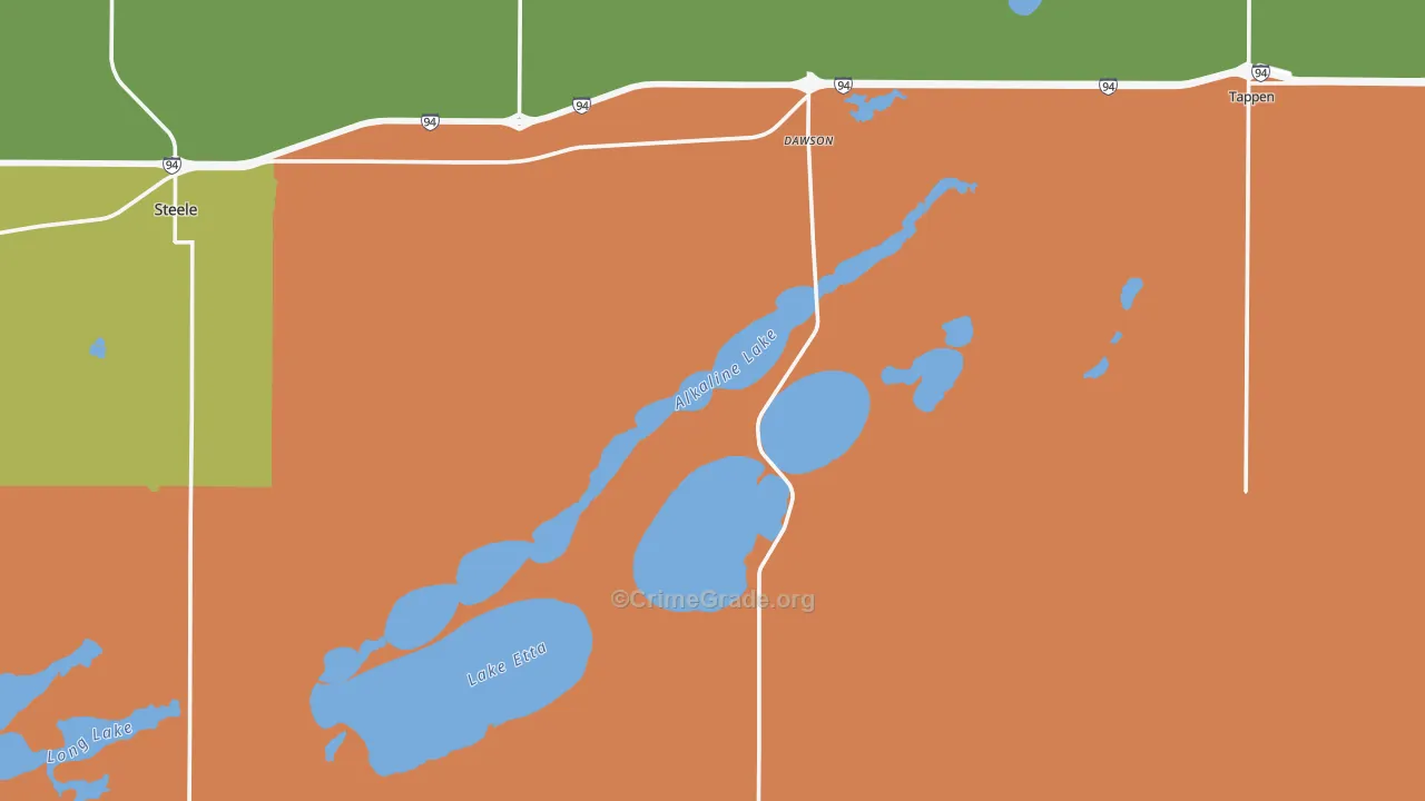 Dawson, ND Map of Murder Rates