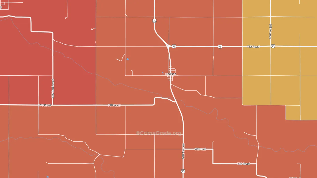 Dawson, NE Map of Murder Rates
