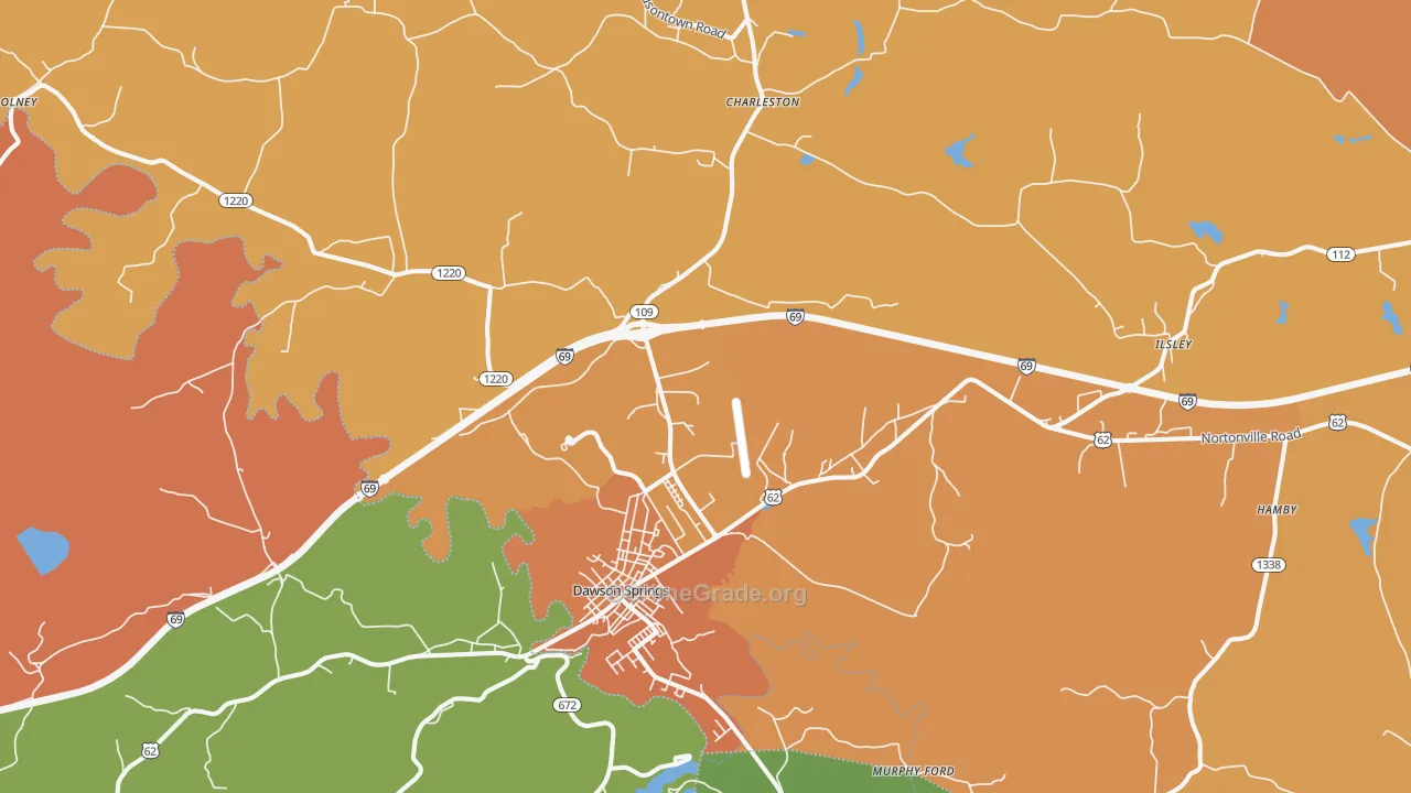 Dawson Springs, KY Map of Murder Rates