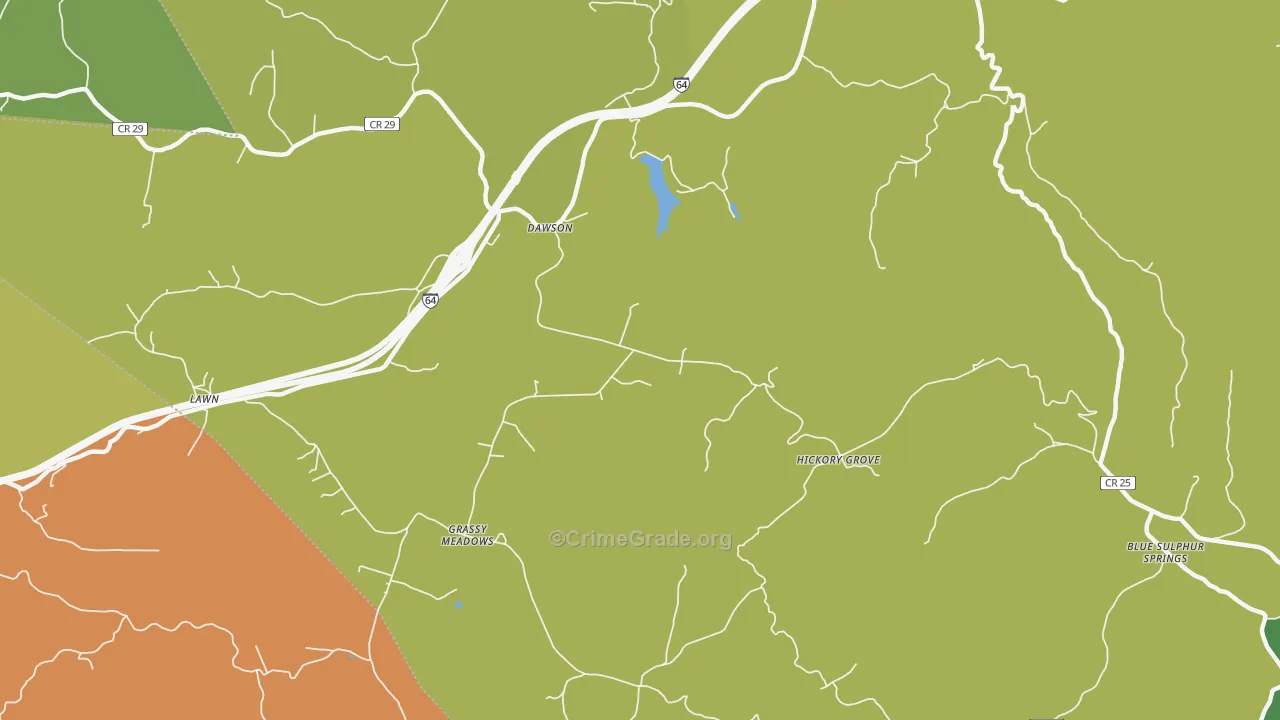 Dawson, WV Map of Murder Rates