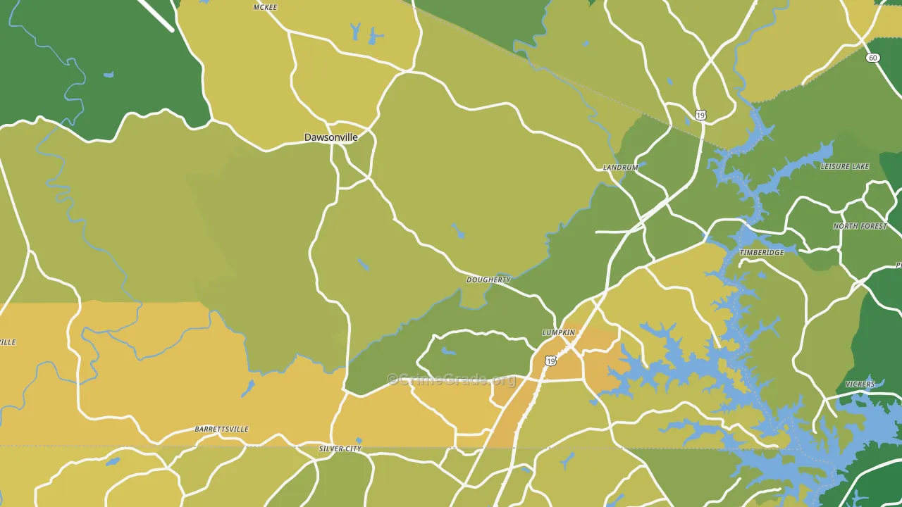 Dawsonville, GA Map of Murder Rates