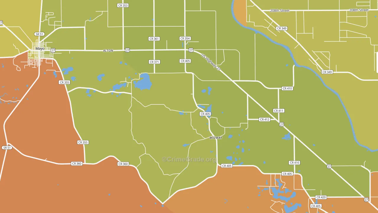 Day, FL Map of Murder Rates