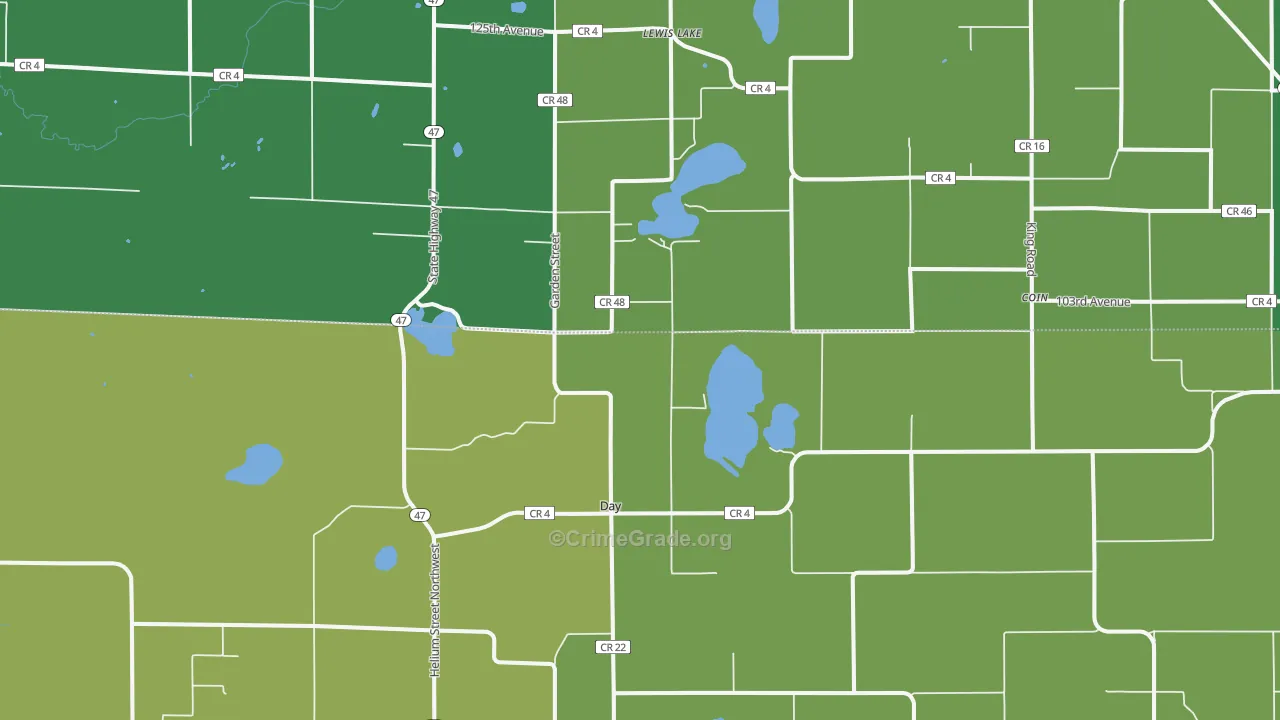 Day, MN Map of Murder Rates