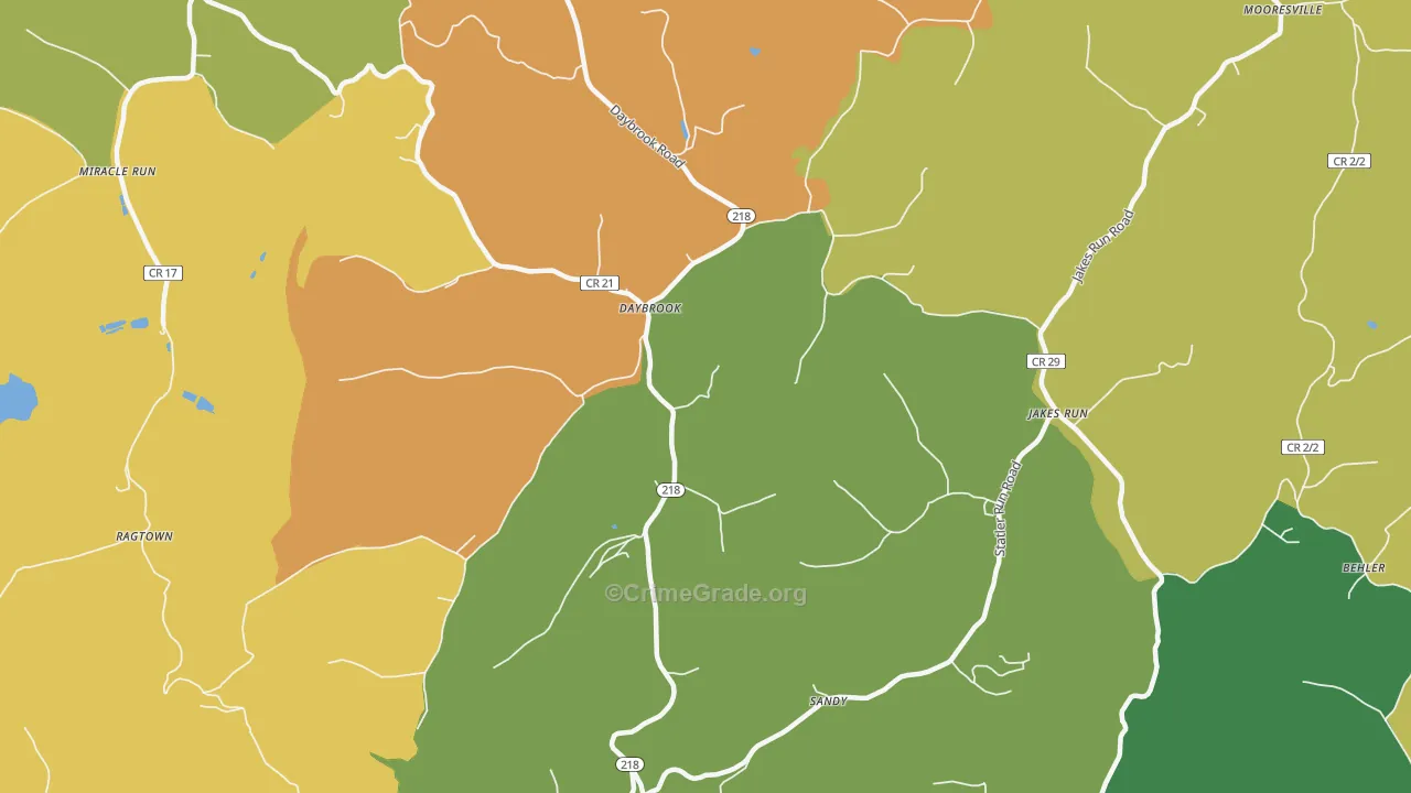 Daybrook, WV Map of Murder Rates