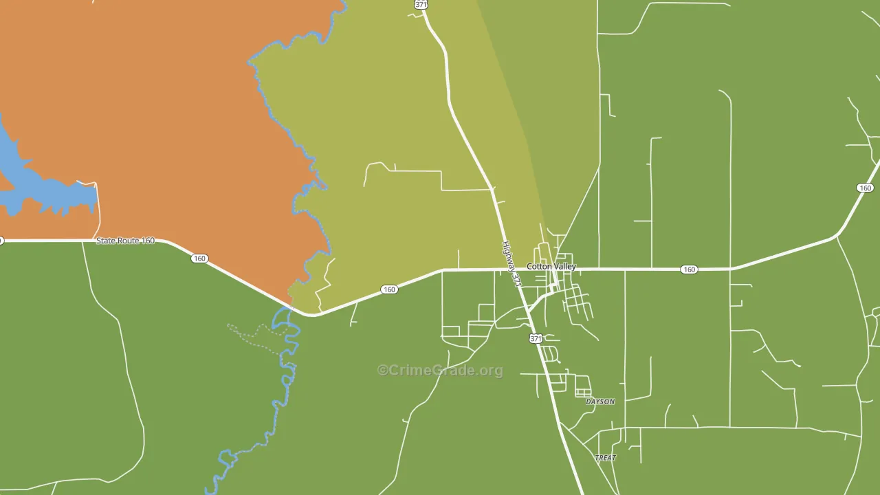 Dayson, LA Map of Murder Rates