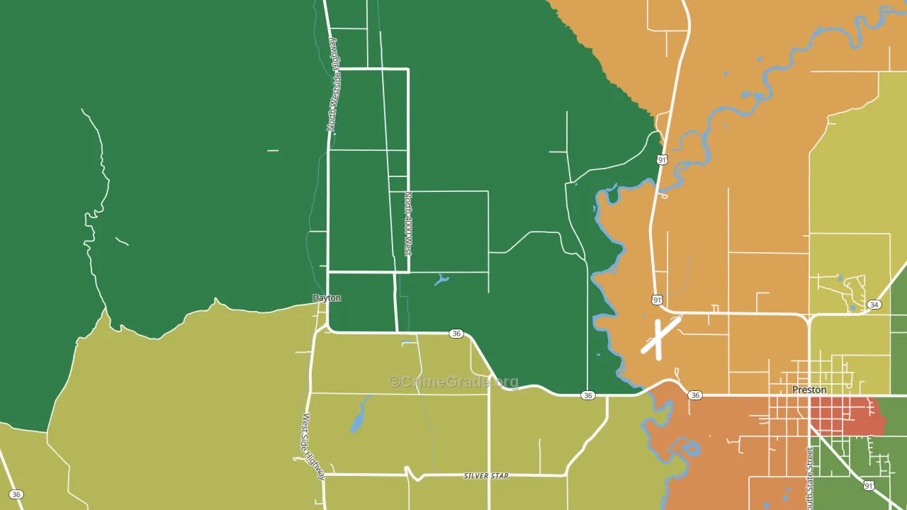 Dayton, ID Map of Murder Rates