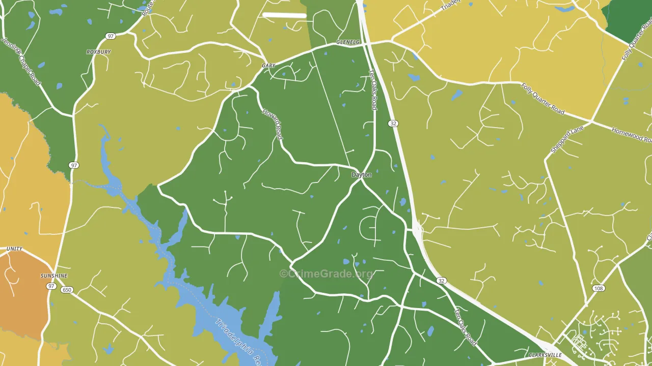 Dayton, MD Map of Murder Rates