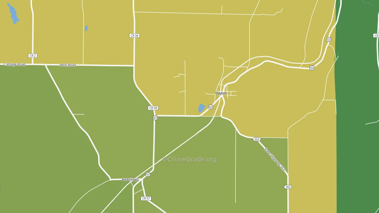 Dayton, NY Map of Murder Rates