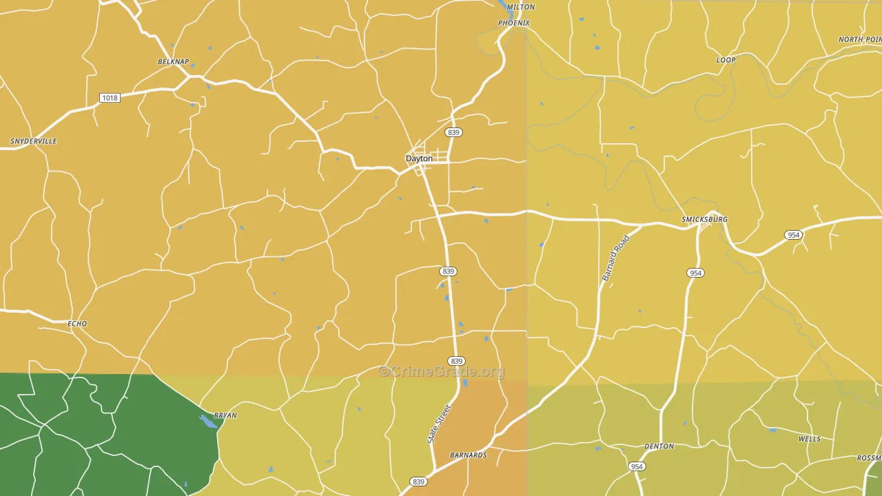 Dayton, PA Map of Murder Rates