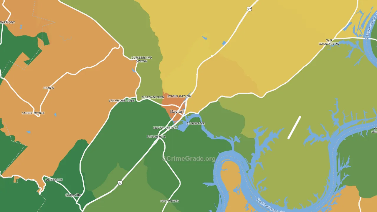 Dayton, TN Map of Murder Rates