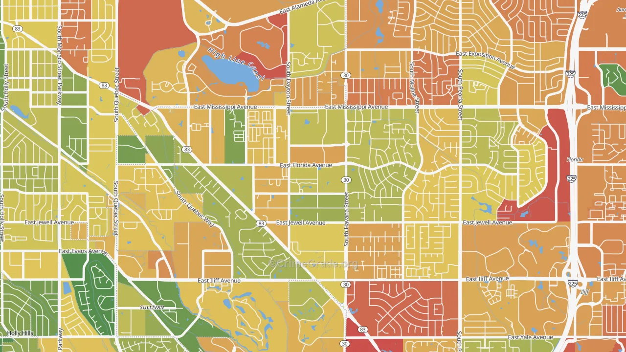 Dayton Triangle, Aurora, CO Map of Murder Rates