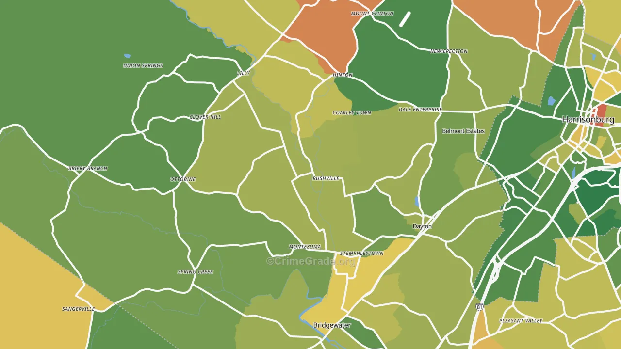 Dayton, VA Map of Murder Rates