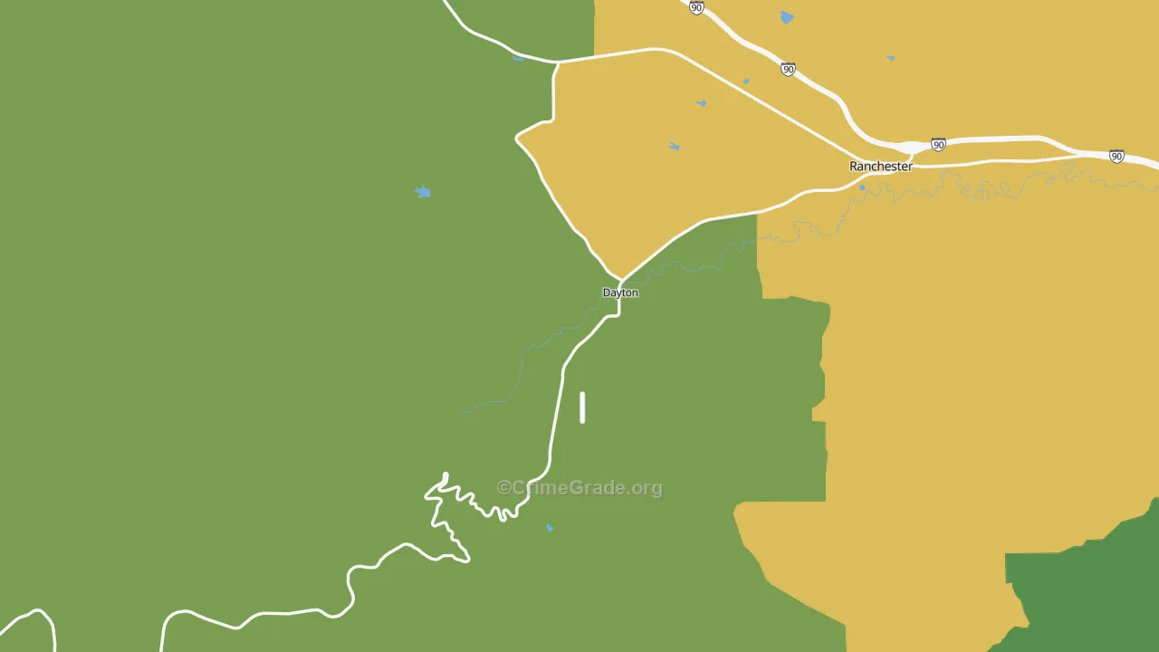 Dayton, WY Map of Murder Rates