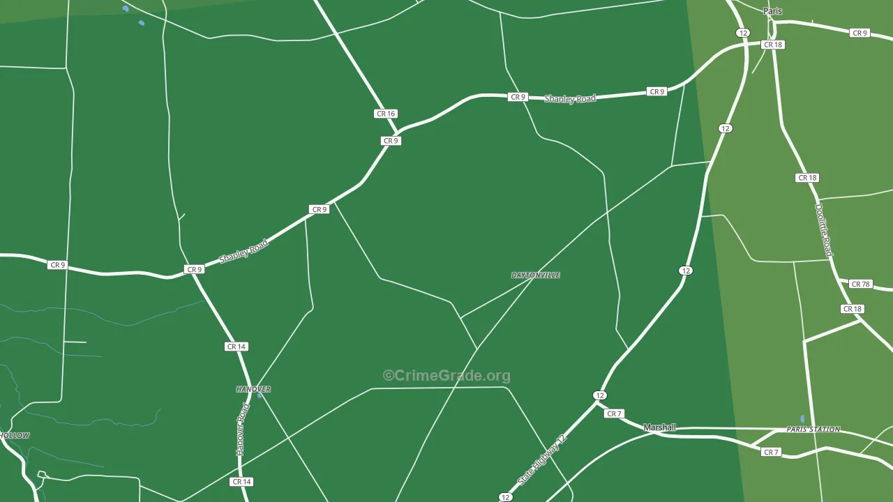 Daytonville, NY Map of Murder Rates