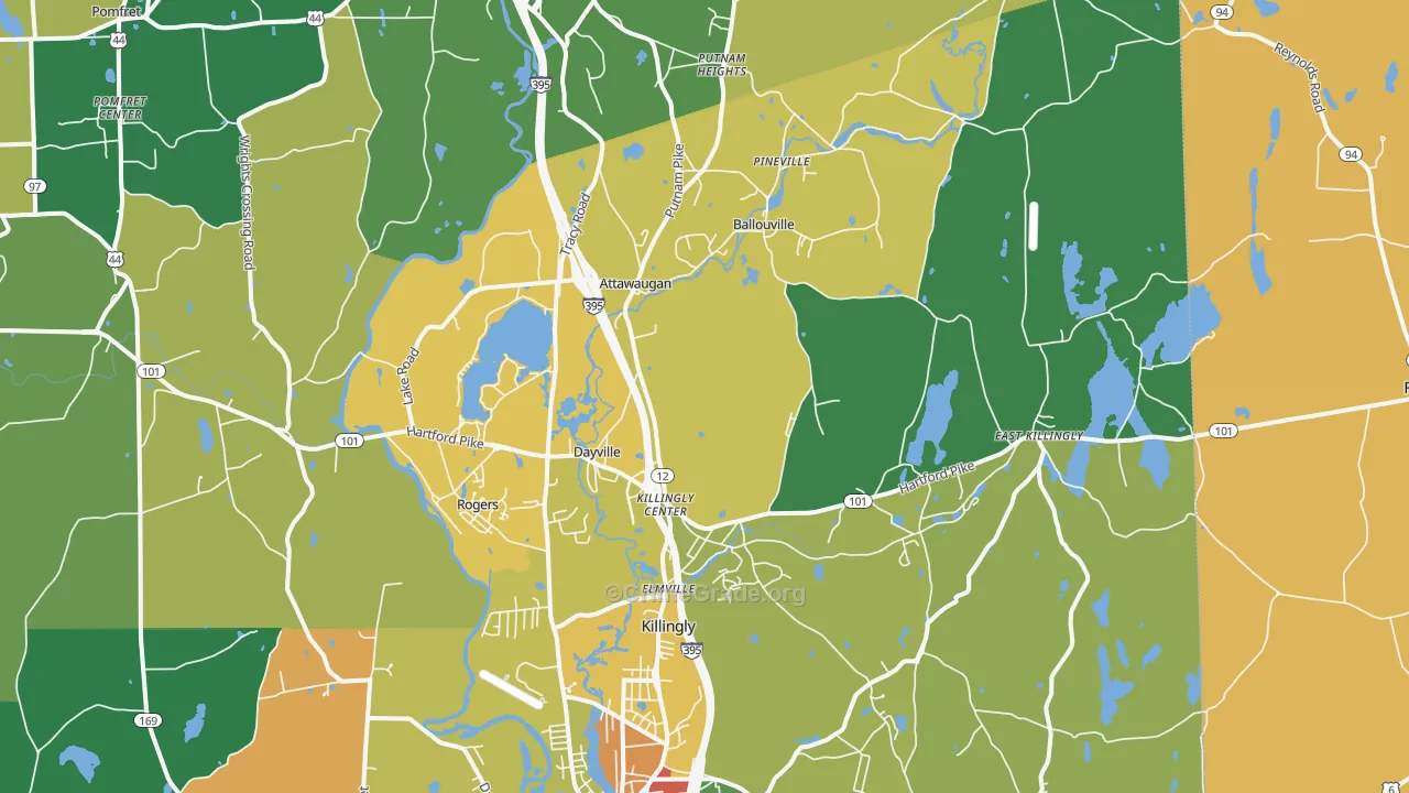 Dayville, CT Map of Murder Rates