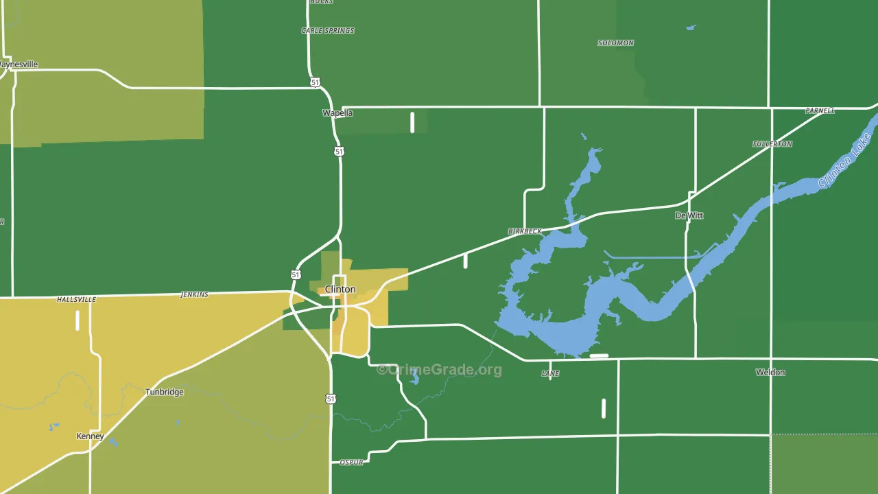 De Witt County, IL Map of Murder Rates