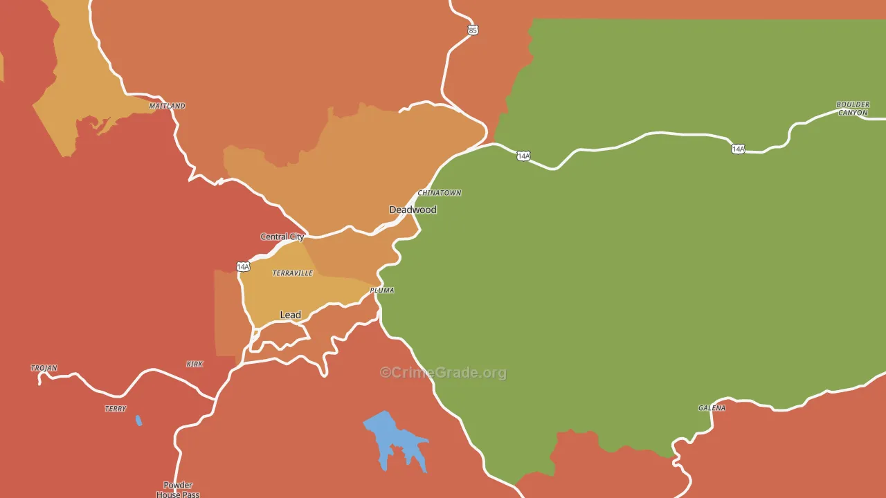 Deadwood, SD Map of Murder Rates