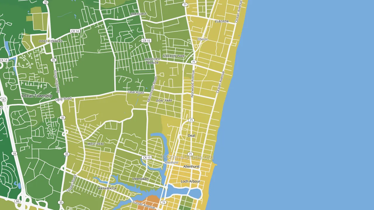 Deal, NJ Map of Murder Rates