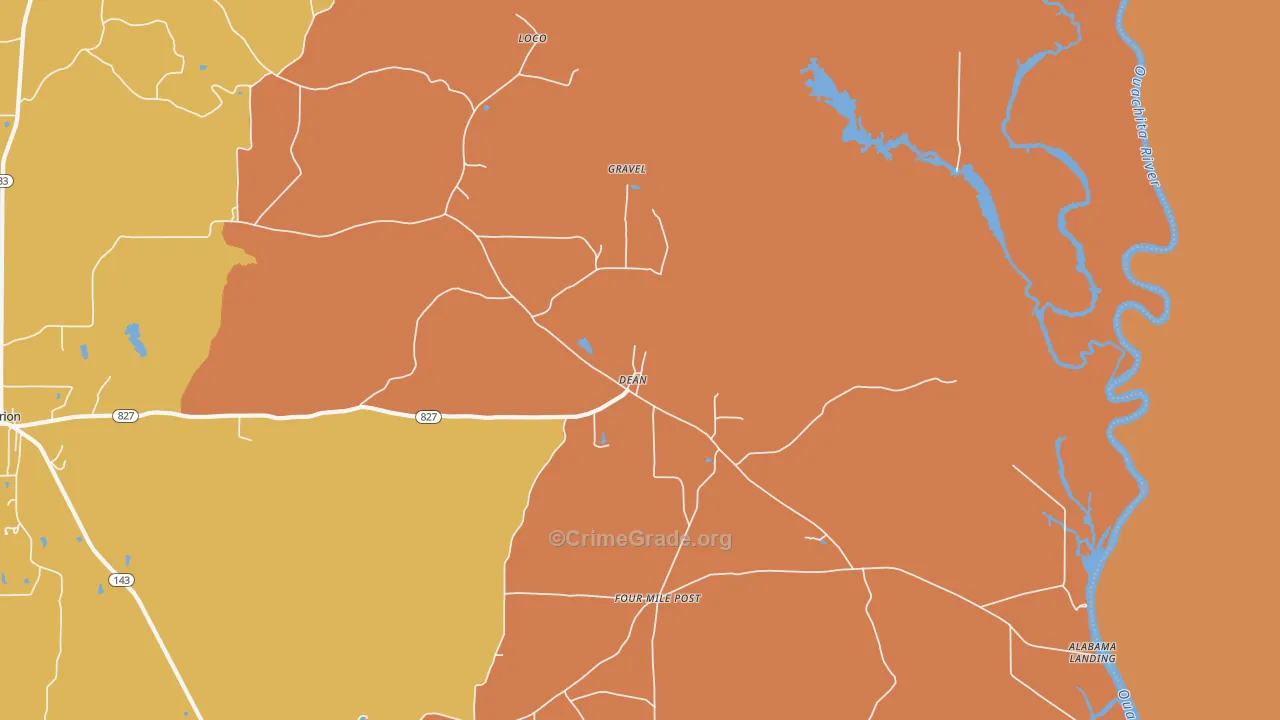 Dean, LA Map of Murder Rates